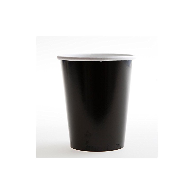 Solid Black Paper Cups - 12 oz (Pack of 10)