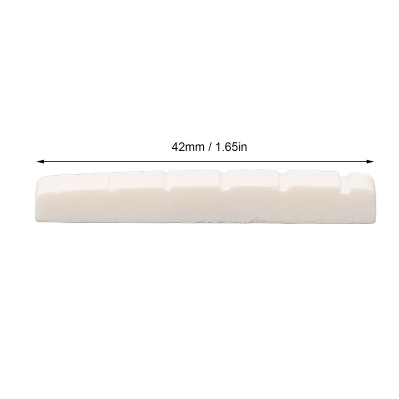 10Pcs Guitar Slotted Bone Nut Flat Bottom 6 String Electric