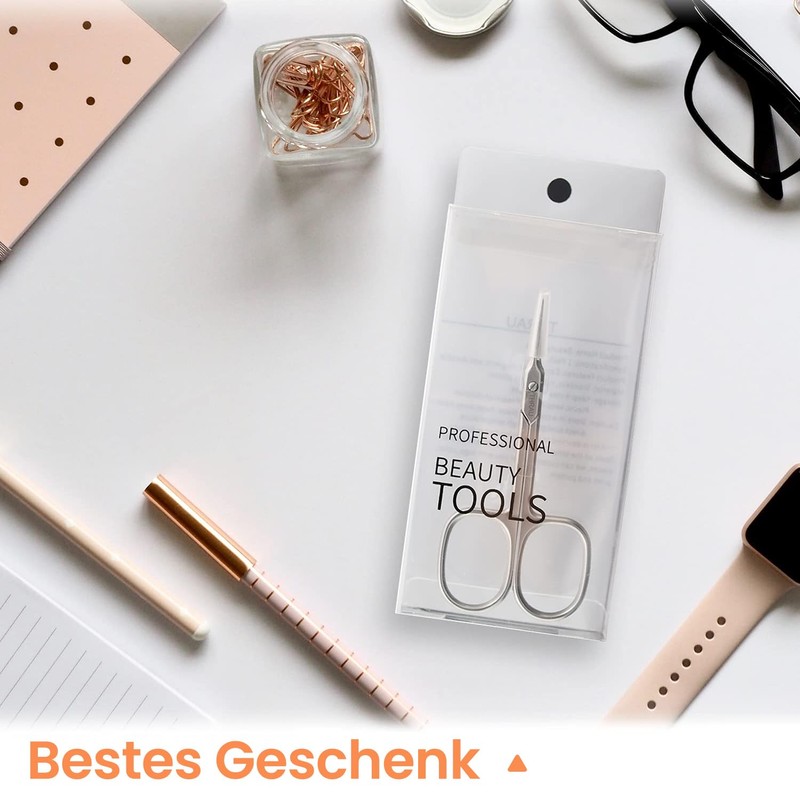 THRAU Precise Cuticle Scissors with Extra Fine Curved Tip -