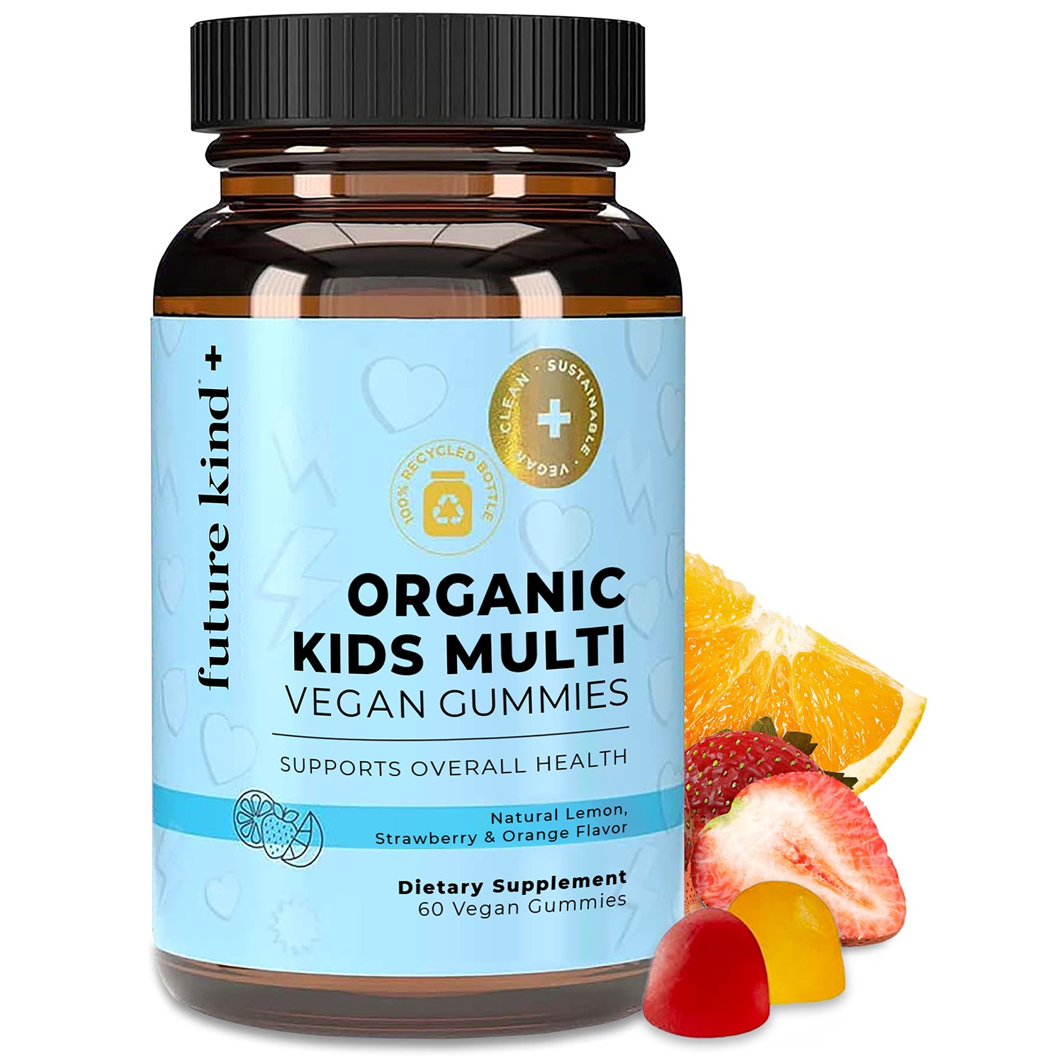 Future Kind Vegan Kids Multivitamin Gummies (60ct Glass Bottle) Toddler