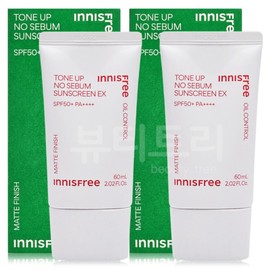 Innisfree Tone Up No-Sebum Sunscreen EX 60ml + 60ml / 이니스프리 톤업 노세범 선스크린 EX 60ml + 60ml