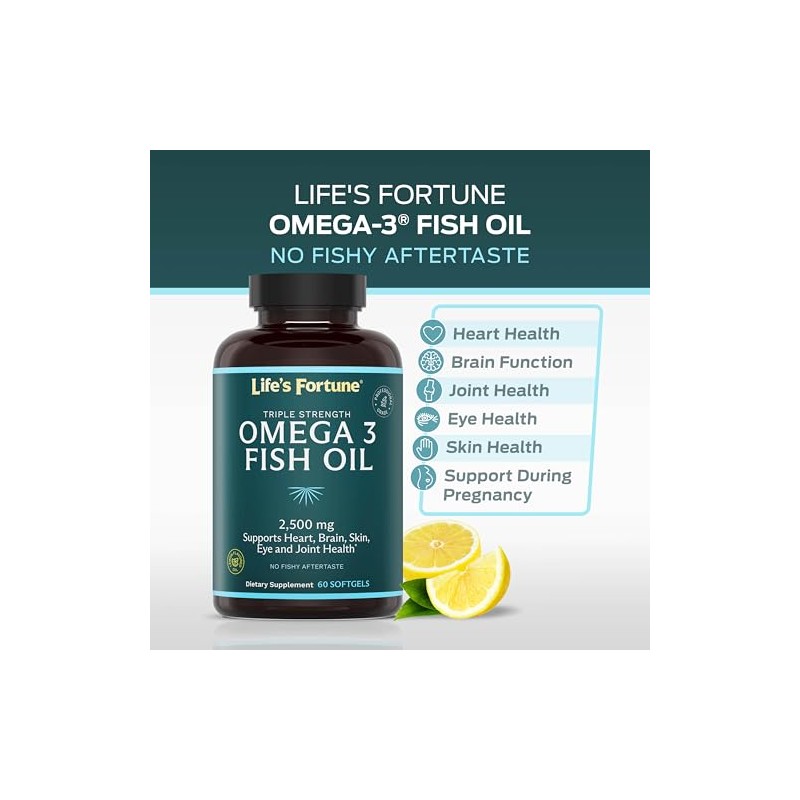 Lifes Fortune Suplemento de concentrado de Omega 3 de aceite