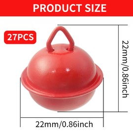 XNJIHWA 27 Pieces Jingle Bells 22mm,Colorful Metal Tinkle Bells Large Craft Bells for Christmas, Festival Decorations, Cat Collars,Jewelry Making