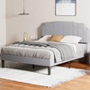 VECELO Queen Bed Frame Upholstered Platform with Tufted Adjustable Headboard/Mattress