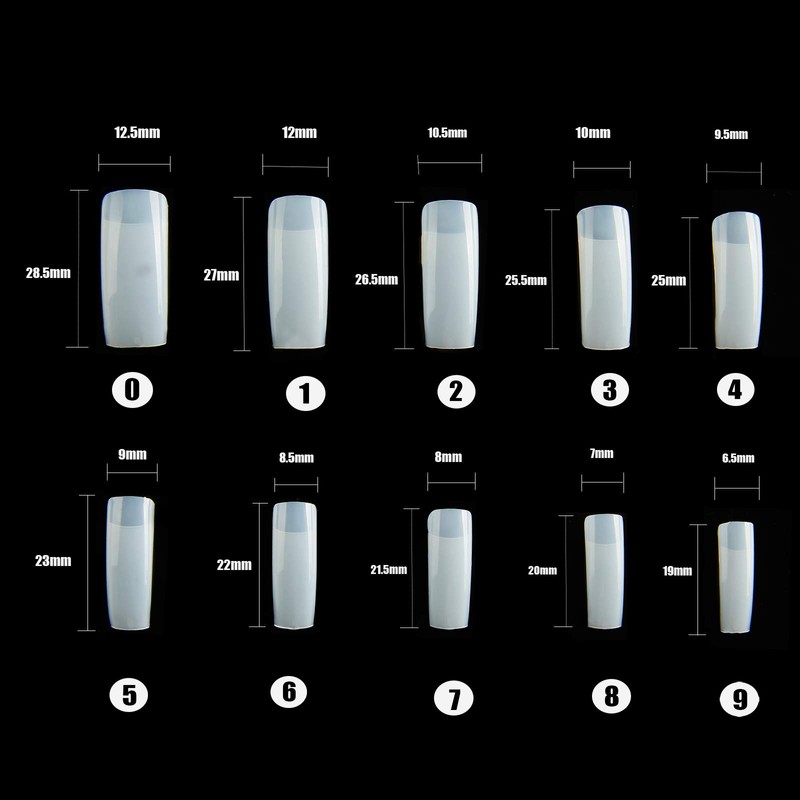 Half Cover Acrylic False Nail Tips, 500PCS Fake Nail Shape