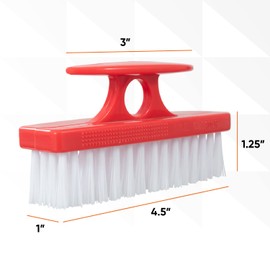 Superio Nail Brush Set (2 Pack) Cleaner with Handle - Durable Brush Scrubber to Clean Toes, Fingernails, Hand Scrubber All Surface Cleaning, Heavy Duty Scrub Brush Stiff Bristles, Easy to Hold (Red)