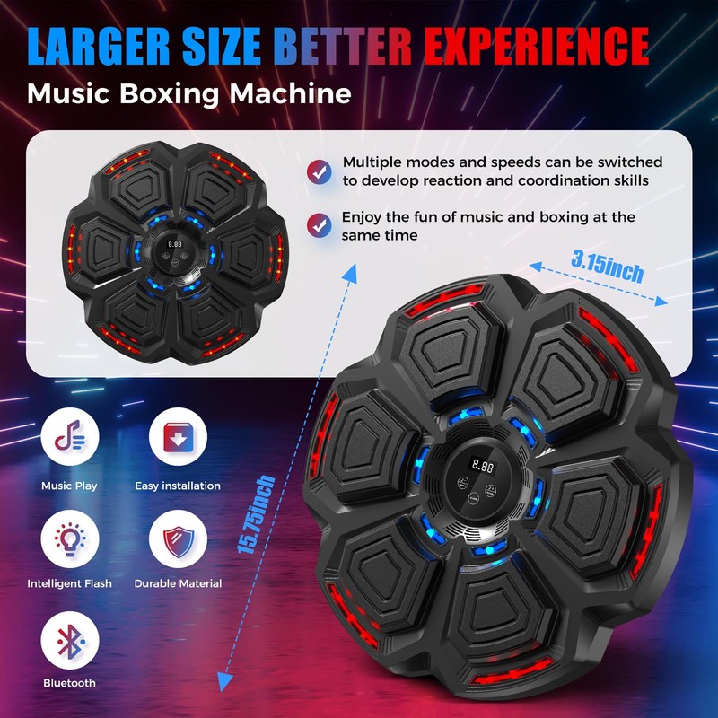 Music Boxing Machine for Adults Kids,Smart Boxing Pad Training Machine,Wall