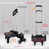 Lightweight Foldable Backpack Trolley – Black 3-Wheel Rolling Hand Truck