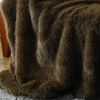 BATTILO HOME Luxury Fluffy Olive Green Faux Fur Throw Blanket,