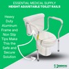 Essential Medical Supply Adjustable Toilet Safety Rails with Handles -