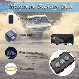 Key Magnetic Box for Under the Car, Hiding Key Box with 3 Strong Neodymium Magnets, Key Hiding Place for Outdoors, Perfect for Car, Home, Garage, Office, Key Hide
