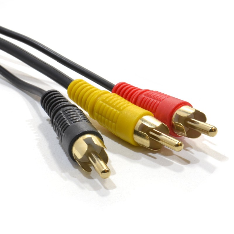 kenable TRIPLE RCA Phono Plugs to Plugs COMPOSITE & Audio