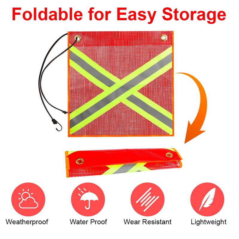 Red Flag Extra Long Highly Visible Reflective Warning Flag Red
