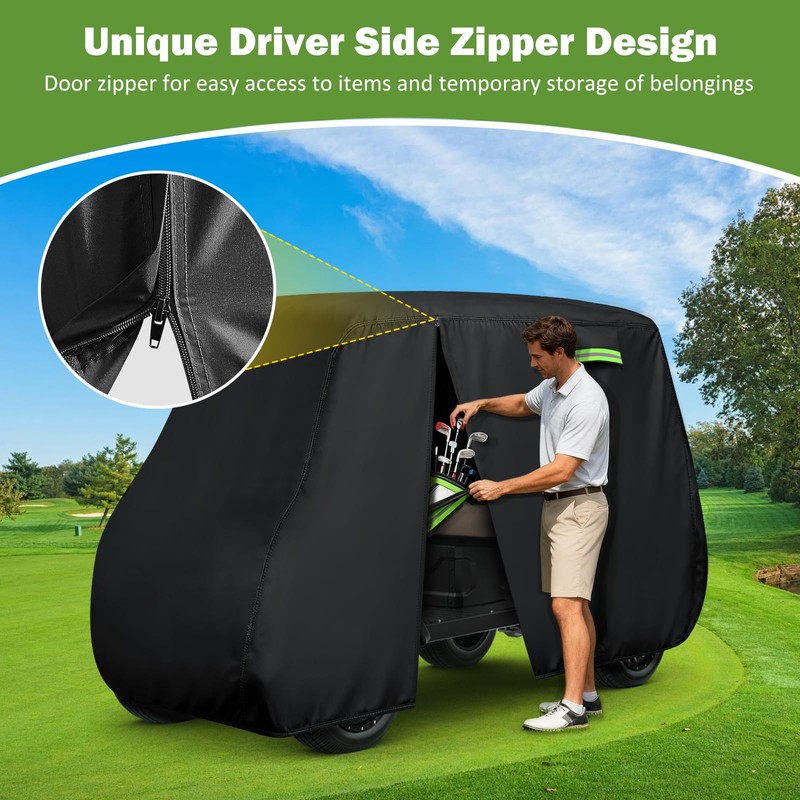 Waterproof Golf Cart Cover 4 Passenger for Yamaha/E-Z-Go/Cushman/Club Car/Evolution/ICON, Heavy