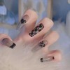 Set of 24 Nail Tips, High Quality Lady, Black Pattern,