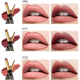 Lápiz Labial 2 En 1 Resistente Al Agua, Delineador De Labios Y Labial Combinado, Lápiz Labials De Doble Punta, Delineador De Labios Automático, Labials Mate Resistente Al Agua Que No Se Decolora Y Antiadherente (12#, lip)