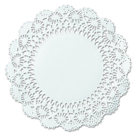 Hoffmaster 500238 10" White Round Cambridge Lace Doily (Case of 1,000)