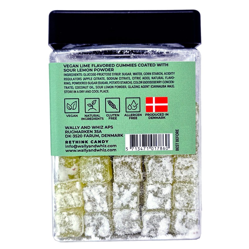 Wally & Whiz Danish Gummy Candy Lime with Sour Lemon