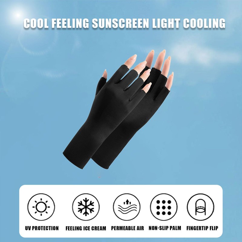 Umeloeo Women's UV Protection Gloves, UPF 50+, Cooling Sensation, Mesh