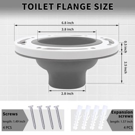Toilet Flange Repair Kit, Construction, Easy Install, for 4in 5in, Special 3in Waste Pipe, Universal Toilet Flange
