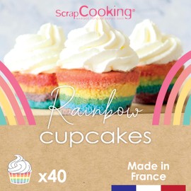 ScrapCooking - Kit Cupcakes Rainbow - con Lievito Colorante, 40 Calce, Cucchiaio Dosatore e Ricette - Arcobaleno - 3787