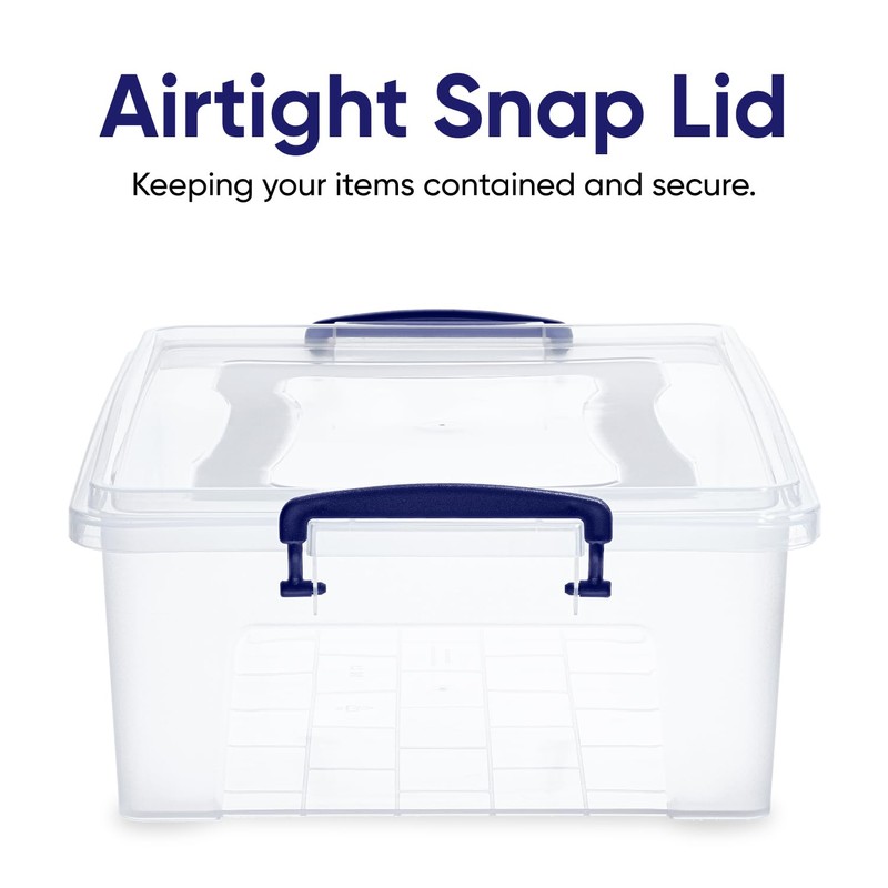 Superio Clear Storage Box with Lid, 22 Quart Plastic Container