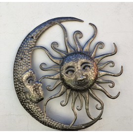 Haitian Metal Wall Art, Spring Garden Sun, Wall Art, Home Decor, Flowers, Handmade in Haiti 23 in. x 23 in.(Sun 4)