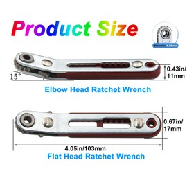 Mtxorvix 2Pcs Mini Ratchet Wrench Set, 1/4 Inch Drive Ratcheting Screwdriver Wrenches Elbow Head & Flat Head High Torque Offset Reversible Drive Handle for 1/4" Hex Shank Drill/Screwdriver Bits