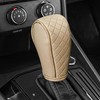 QKYS Leather Car Gear Shift Knob Cover, Upgraded Anti-Slip Design