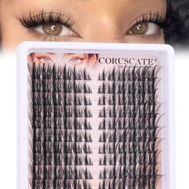 Natural Individual Eyelashes Manga Cluster Lashes Individual Cluster, Anime Eyelash Clusters Cat Eye Lashes Wispy Individual Lashes 120pcs 3D Volume DIY Lash Extension Spiky Tatti Lashes CORUSCATE