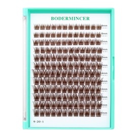 Bodermincer Black/Colored Cluster Lashes 240pcs 20D/40D DIY Eyelash Extension D Curl Long Individual Lashes Mixed Tray Faux Mink Lash Clusters Extensions 8-22mm (B03# Dark Brown 8-10-12-14-16mm MIX)