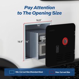 FOGATTI 18 x 18 Inches RV Water Heater Black Door. ONLY Door kit for FOGATTI RV Tankless Water Heaters, Water Heater not Included