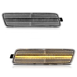 VIPMOTOZ Full LED Front Amber Side Marker Lights Compatible With 2010-2014 VW Golf Hatchback Jetta SportWagen Wagon Chrome Lens Clear Lens Pair Set