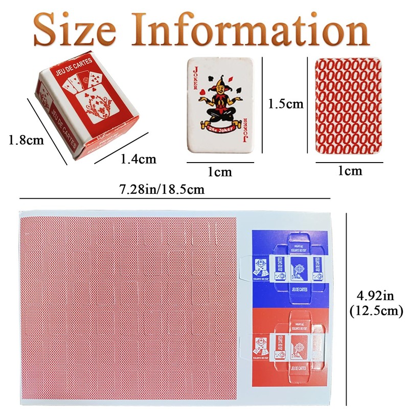 VOVCIG Mini Playing Cards Pack of 10 Decks Poker Cards