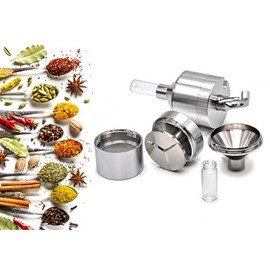 Juego de molinillo de especias de cocina | Molienda superfina | Molino de mano de precisión para molidos gruesos a finos consistentes - Kit de molinillo de pimienta - Plata