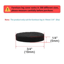 uxcell 10pcs Felt Pads Round Dia 3/4" Self Stick Anti-scratch Pads Reduce Noise for Furniture Leg Floor Protector Black