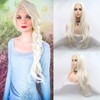 xiweiya Long Body Wavy Hair Platinum Blonde Lace Front Wig