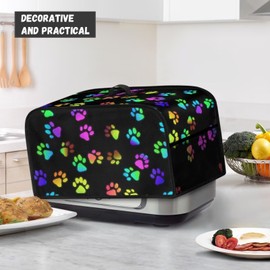 Wiryuouvt Colorful Dog Paws Slow Cooker Bag - Compatible with 6-8 Quart Oval Slow Cooker - Easy to Fold