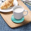 Qilmy Teal Turquoise Wood Cork Coasters for Drinks 4 Pieces