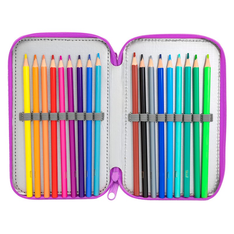 Idena 20126 Triple Pencil Case with 3 Zip Compartments Unicorn