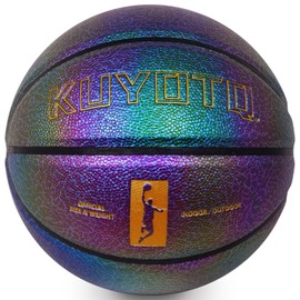 KUYOTQ Kids Toddler Mini Basketball Shiny Color Purple Leather Basketball, Size 3 (22") Bright Color Dazzle Textured Basketball for Boys and Girls Age Under 5 Basketball Gifts (Deflated,Without Pump)