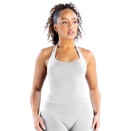 TRYTO Impact Halter Top Sports Yoga Tanks Women Workout Fitness Gym Outdoor Running Tank Tops Lunar Rock, Medium