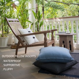QSWRD 20 x 20 Pillow Inserts Set of 2 Outdoor Pillow Inserts Waterproof Square Premium Throw Pillow Inserts Decorative Couch Pillow Inserts White Sofa Pillows Indoor