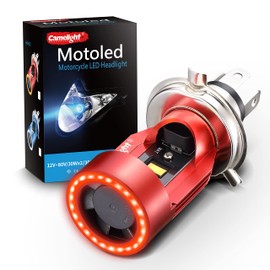 Camelight CCFL Motorcycle LED Headlight with Red Light H4 / HS1 Hi/Lo DC 12V / 24V Universal White Light 6000K (Red)