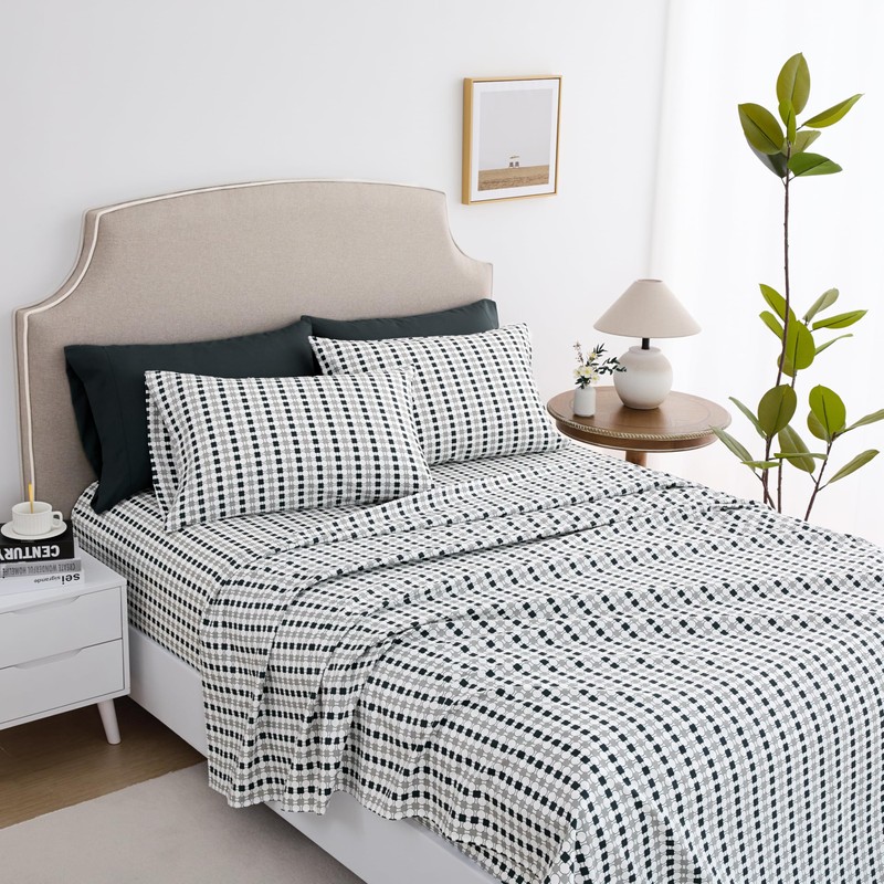 Queen Size Bed Sheets Set Deep Pockets - 6PC Print