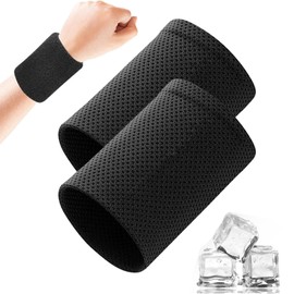 Pack of 2 Sweatband Wrists, Fitness Sweatbands, Absorbent Sweatband Set Arm, Wristbands Sports, Sweatband Men Women, Sweatband for Carnival, Running, Tennis, Outdoor Sports