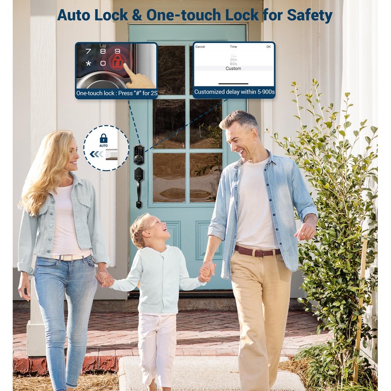 Veise VE06 Smart Deadbolt with App Control, Keyless Entry Smart