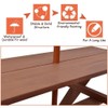Pemberly Row Outdoor Picnic Table Bench with Folding Umbrella 4