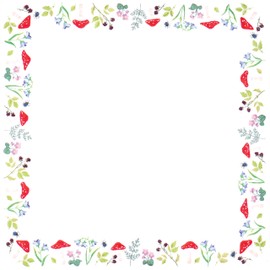 Trimits Embroidery Kit - Tablecloth - Includes Printed Fabric, Threads, Needle & Instructions, 80 x 80cm, Toadstools