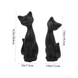 Sosoport 1 Pair Cute Couple Cat Statue Ceramic Animal Figurine for Home Decor Unique Wedding Delicate Cat Ornaments Smooth Edges Stable Flat Bottom Design